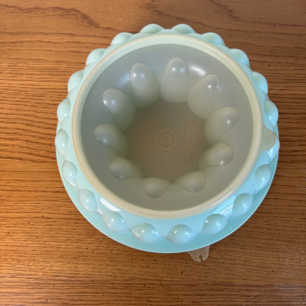 Vintage Tupperware Jel-Ring‎ Jello Mold 621 Mint Green 3 Piece Set Made in USA